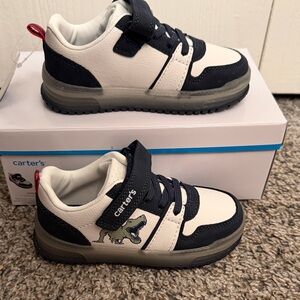 New!Carter's Kids' Navy and White Dino Sneakers